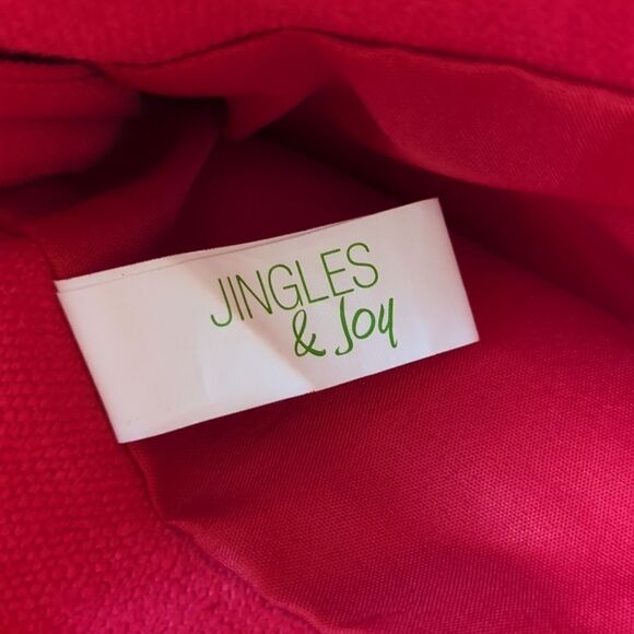 JINGLES & JOY - Merry Christmas Silver Snowflakes Cotton Canvas Stocking - Picture 6 of 7